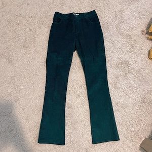High waisted emerald green corduroy pants